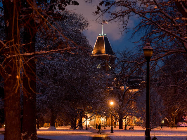 Winter Snow Campus Scene