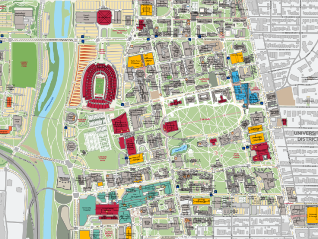 A screen shot of the Columbus campus map.